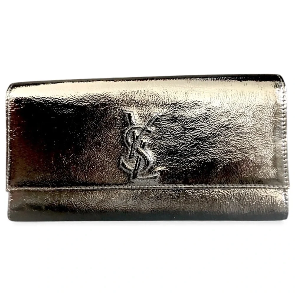 YSL Authentic Patent Black Leather Belle de Jour Clutch